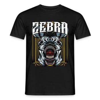 Zebra Zebrastreifen Zebrakopf Modern Trendy Pferd - Männer T-Shirt - Schwarz - Vorne - AI Model Male 178 light (178cm)