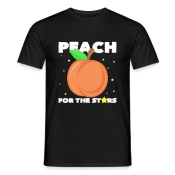 Peach pun - Men's T-Shirt - black - Front - AI Model Male 178 light (178cm)