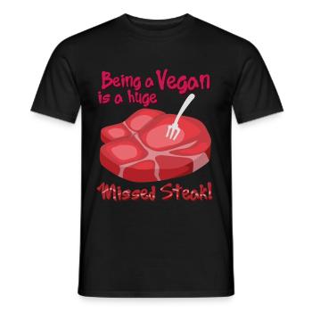 Steak - Männer T-Shirt - Schwarz - Vorne - AI Model Male 178 light (178cm)
