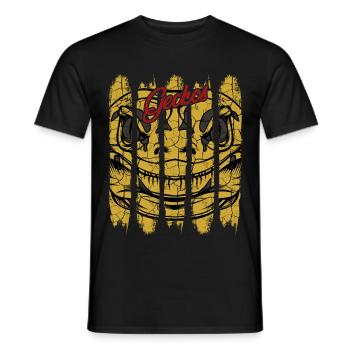 Vintage Retro Style Gecko | Lizard gift - Men's T-Shirt - black - Front - AI Model Male 178 light (178cm)