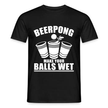 Bierpong - Männer T-Shirt - Schwarz - Vorne - AI Model Male 178 light (178cm)