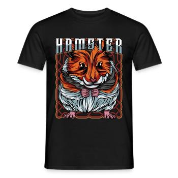 Trendy Hamster Haustier Nagetier Maus Geschenk - Männer T-Shirt - Schwarz - Vorne - AI Model Male 178 light (178cm)