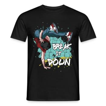 Breakdance - Men's T-Shirt - black - Front - AI Model Male 178 light (178cm)