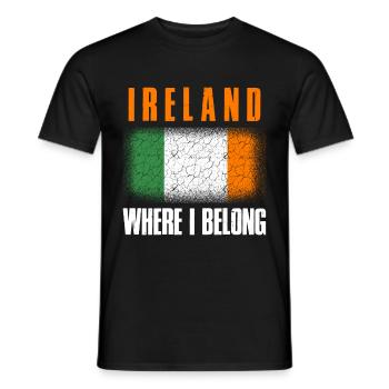 Irlande - T-shirt homme - noir - Devant - AI Model Male 178 light (178cm)