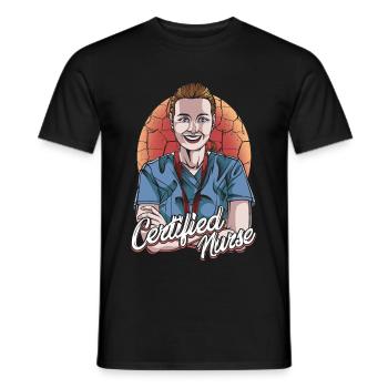 verpleegster - Heren T-shirt - zwart - Voor - AI Model Male 178 light (178cm)