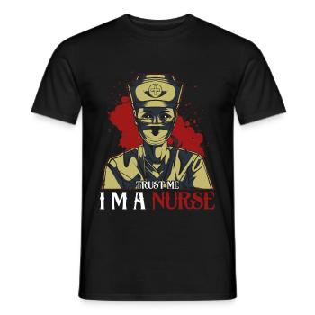 verpleegster - Heren T-shirt - zwart - Voor - AI Model Male 178 light (178cm)