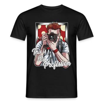 taking photos - Men's T-Shirt - black - Front - AI Model Male 178 light (178cm)
