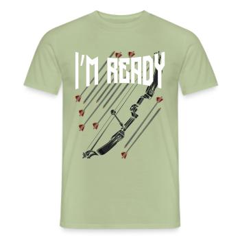 Bogenschütze - Männer T-Shirt - Sage - Vorne - AI Model Male 178 light (178cm)