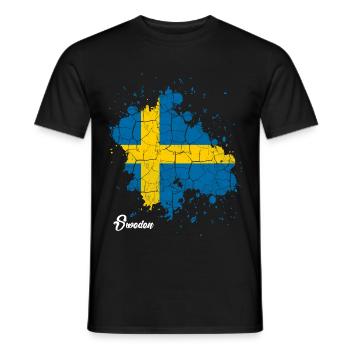 Svezia - T-shirt uomo - nero - Fronte - AI Model Male 178 light (178cm)