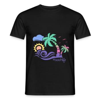 Strand - Männer T-Shirt - Schwarz - Vorne - AI Model Male 178 light (178cm)