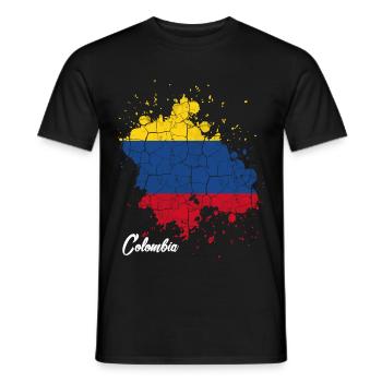 Kolumbien - Männer T-Shirt - Schwarz - Vorne - AI Model Male 178 light (178cm)