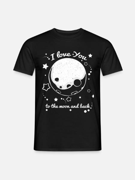 I Love You To The Moon And Back | Liebe Geschenk - Männer T-Shirt - Schwarz