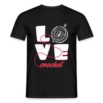 Love Häkeln | Typografie Statement Nadel Geschenk - Männer T-Shirt - Schwarz - Vorne - AI Model Male 178 light (178cm)