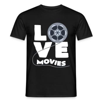 movie theater - Men's T-Shirt - black - Front - AI Model Male 178 light (178cm)