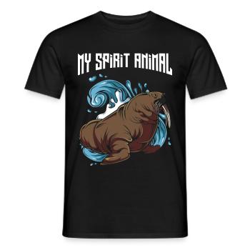 Walross - Männer T-Shirt - Schwarz - Vorne - AI Model Male 178 light (178cm)