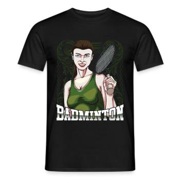 Badminton - Men's T-Shirt - black - Front - AI Model Male 178 light (178cm)