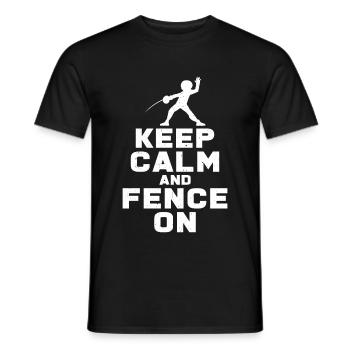 Keep Calm And Fence On | Fechten Duell Geschenk - Männer T-Shirt - Schwarz - Vorne - AI Model Male 178 light (178cm)