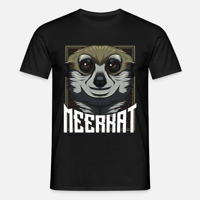 Erdmännchen - Männer T-Shirt - Schwarz