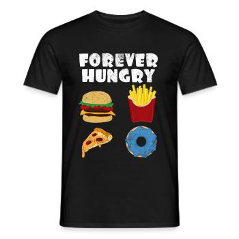 Forever Hungry | Hamburger Pommes Donut Geschenk - Männer T-Shirt - Schwarz - Vorne - AI Model Male 178 light (178cm)