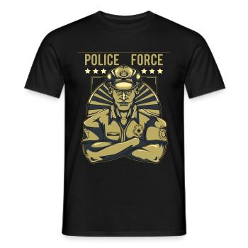 police - T-shirt homme - noir - Devant - AI Model Male 178 light (178cm)