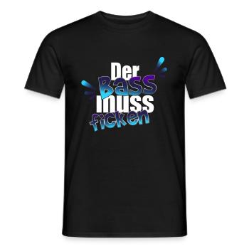 cool bass festival techno rave gift - Men's T-Shirt - black - Front - AI Model Male 178 light (178cm)