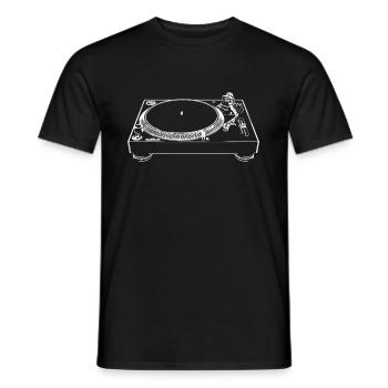Plattenspieler Turntable skizziert DJ Equipment - Männer T-Shirt - Schwarz - Vorne - AI Model Male 178 light (178cm)