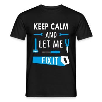 Keep calm and let me fix it - Men's T-Shirt - black - Front - AI Model Male 178 light (178cm)