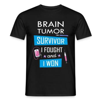 Brain Tumor survivor, I fought and I won - Men's T-Shirt - black - Front - AI Model Male 178 light (178cm)