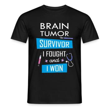 Brain Tumor survivor, I fought and I won - Men's T-Shirt - black - Front - AI Model Male 178 light (178cm)