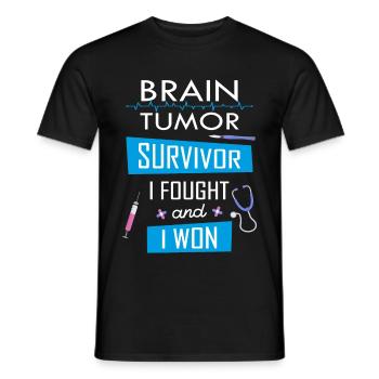 Brain Tumor survivor, I fought and I won - Men's T-Shirt - black - Front - AI Model Male 178 light (178cm)
