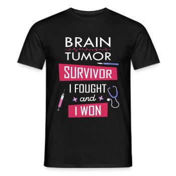 Brain Tumor survivor, I fought and I won - Men's T-Shirt - black - Front - AI Model Male 178 light (178cm)