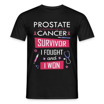 Prostate cancer survivor, I fought and I won - Men's T-Shirt - black - Front - AI Model Male 178 light (178cm)