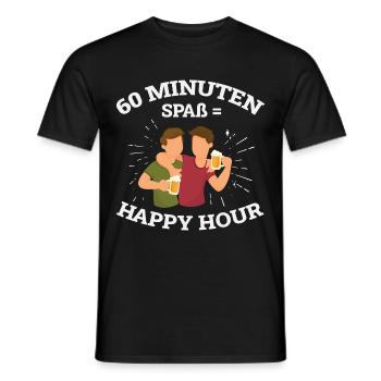 Happy Hour heißt 60 Minuten Spaß - Männer T-Shirt - Schwarz - Vorne - AI Model Male 178 light (178cm)