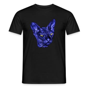 Katze Sphynx ,Cat Sphinx,Katzen Shirt - Männer T-Shirt - Schwarz - Vorne - AI Model Male 178 light (178cm)