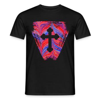 croix 4 e 279 - T-shirt homme - noir - Devant - AI Model Male 178 light (178cm)