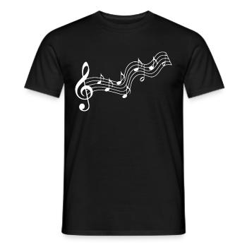 Musique Clé de partition - T-shirt homme - noir - Devant - AI Model Male 178 light (178cm)
