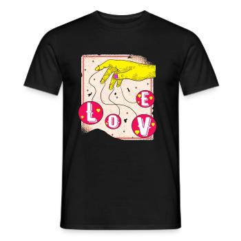Liebeskugeln,Love Hand,Liebe Shirt Plakat verliebt - Männer T-Shirt - Schwarz - Vorne - AI Model Male 178 light (178cm)