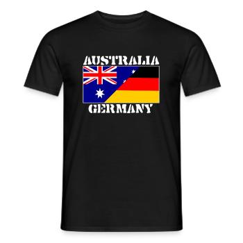 Australia Allemagne,Germany friendship,Drapeau - T-shirt homme - noir - Devant - AI Model Male 178 light (178cm)