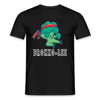 Brokko-Lee, brocoli d'arts martiaux, chemise de sport végétalienne - T-shirt homme - noir - Devant - AI Model Male 178 light (178cm)