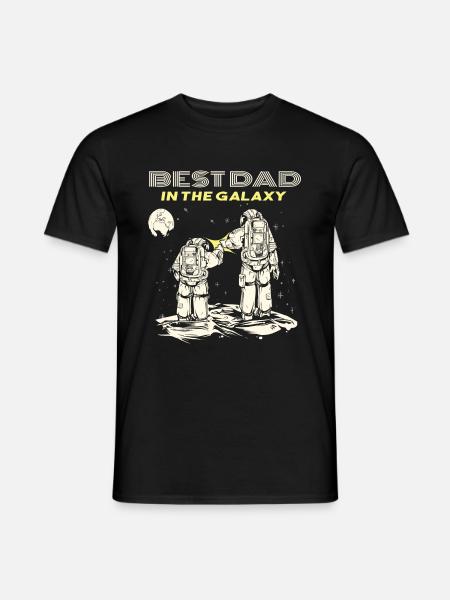 Beste vader in Galaxy, vader, vader, ruimtegift - T-shirt herr - svart