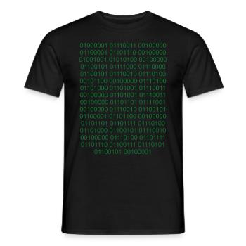 Binärcode Informatiker Nerd - Männer T-Shirt - Schwarz - Vorne - AI Model Male 178 light (178cm)