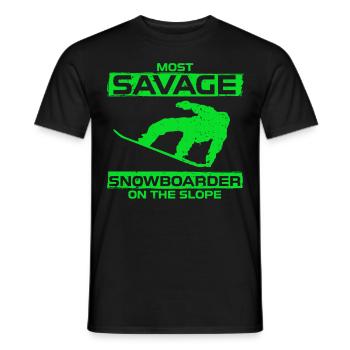 Savage Snowboard Ski Hiver Sport Boarder Wild - T-shirt homme - noir - Devant - AI Model Male 178 light (178cm)