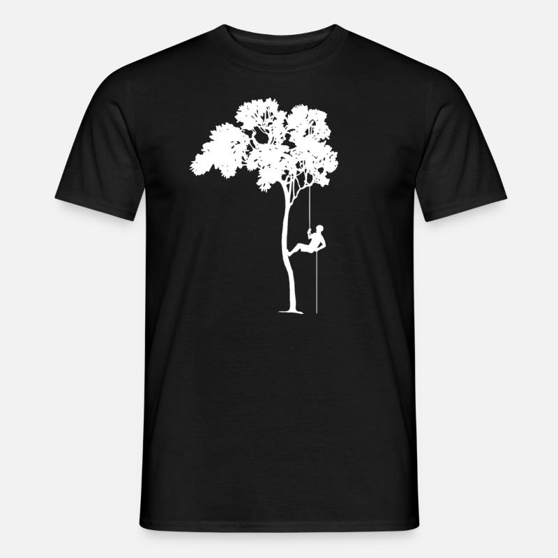 Baum Abseilen Klettern Beruf Geschenk - Männer T-Shirt - Schwarz