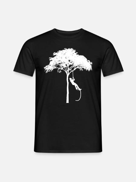 Baum Klettern Beruf Hobby Seil - Männer T-Shirt - Schwarz