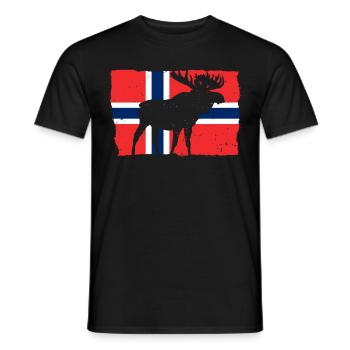 Norwegen Flagge Elch Tier Urlaub - Männer T-Shirt - Schwarz - Vorne - AI Model Male 178 light (178cm)