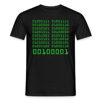 Go fuck yorself! Binary Code Programming Code - Men's T-Shirt - black - Front - AI Model Male 178 light (178cm)