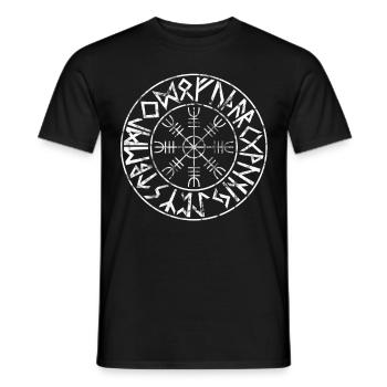 Helm of Awe Viking terror runes characters - Men's T-Shirt - black - Front - AI Model Male 178 light (178cm)