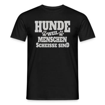 Dogs because people shit are dogs saying - Men's T-Shirt - black - Front - AI Model Male 178 light (178cm)