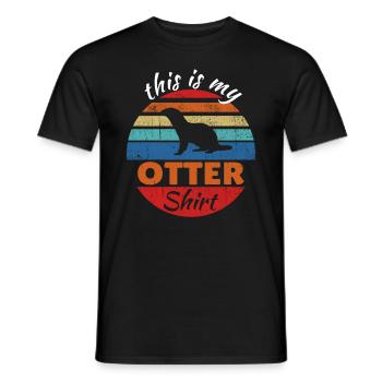 Süßes Otter Vintage Wiesel Marder Retro Design - Männer T-Shirt - Schwarz - Vorne - AI Model Male 178 light (178cm)