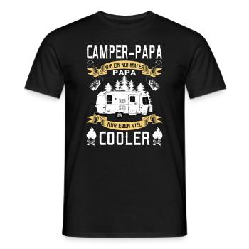 Camper Papa Cooler Camping Hobby Gift - Men's T-Shirt - black - Front - AI Model Male 178 light (178cm)